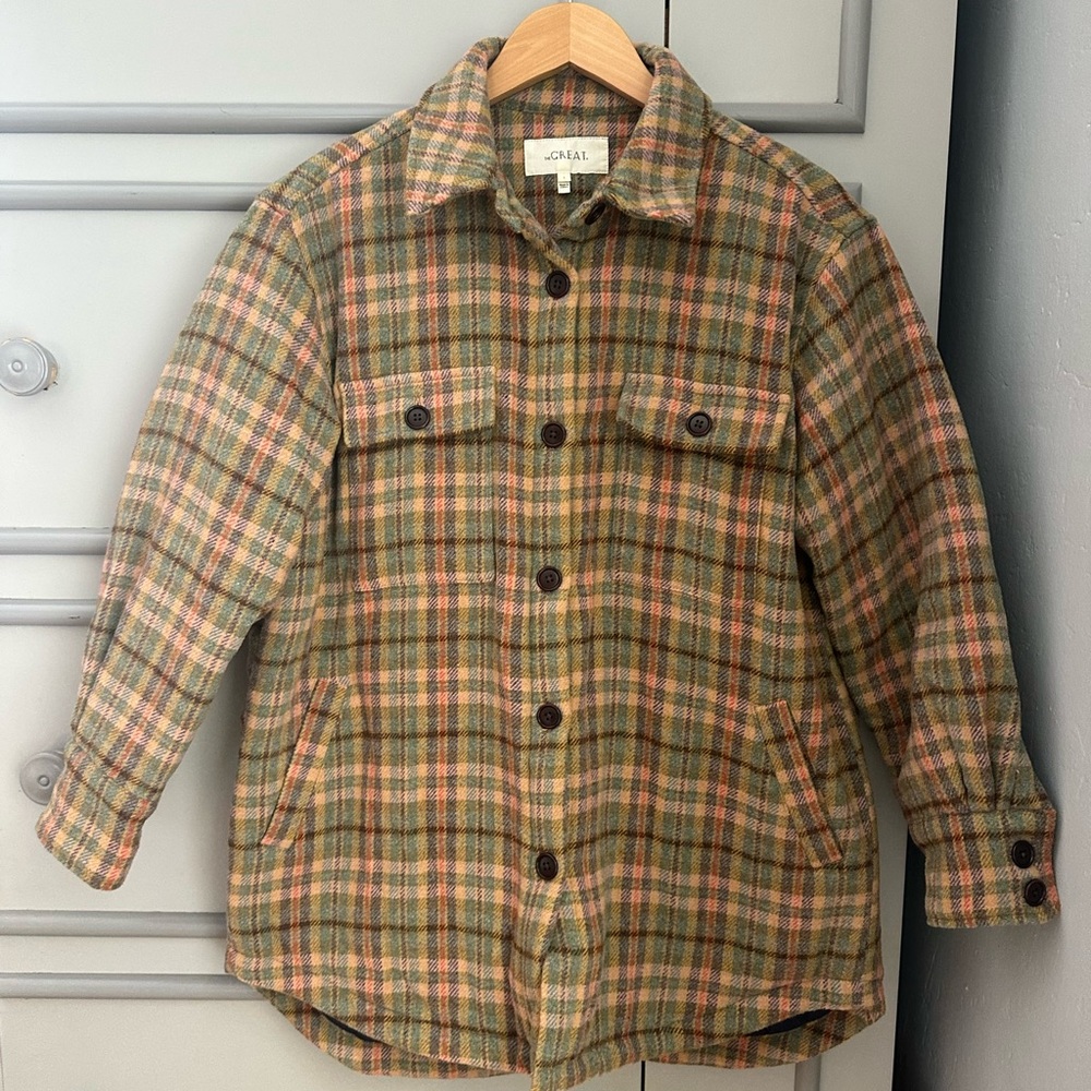 THE GREAT. Multicolor Plaid insulated coat
